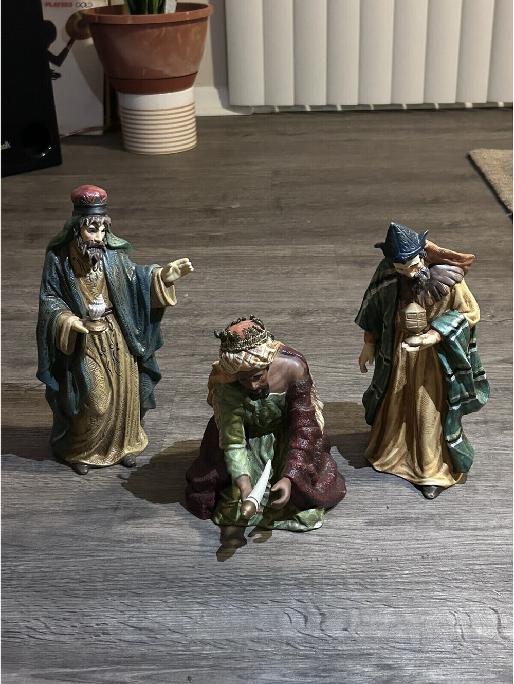 VTG Grandeur Noel Nativity 3 Wisemen Ceramic Figurines Christmas 1999 7" To 10"